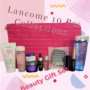 11 Piece Lancôme Gift Set Skincare & Makeup, W/Pink bag, 2023 Summer Collection